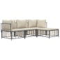 vidaXL 4-tlg. Garten-Lounge-Set mit Kissen Anthrazit Poly Rattan vidaXL 4-tlg. Garten-Lounge-Set mit Kissen Anthrazit Poly Rattan