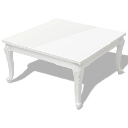 vidaXL Couchtisch 80x80x42 cm Hochglanz-Weiß
