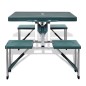 Klappbares Campingtisch-Set Aluminium mit 4 Stühlen extra leicht grün Klappbares Campingtisch-Set Aluminium mit 4 Stühlen extra leicht grün