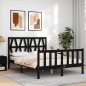 vidaXL Massivholzbett mit Kopfteil Schwarz 140x190 cm vidaXL Massivholzbett mit Kopfteil Schwarz 140x190 cm