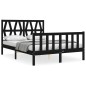vidaXL Massivholzbett mit Kopfteil Schwarz 140x190 cm vidaXL Massivholzbett mit Kopfteil Schwarz 140x190 cm
