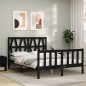 vidaXL Massivholzbett mit Kopfteil Schwarz 140x190 cm vidaXL Massivholzbett mit Kopfteil Schwarz 140x190 cm