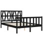vidaXL Massivholzbett mit Kopfteil Schwarz 140x190 cm vidaXL Massivholzbett mit Kopfteil Schwarz 140x190 cm
