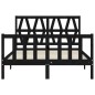 vidaXL Massivholzbett mit Kopfteil Schwarz 140x190 cm vidaXL Massivholzbett mit Kopfteil Schwarz 140x190 cm