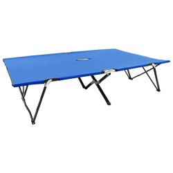 vidaXL Klappbare Sonnenliege für 2 Personen Blau Stahl