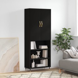 Highboard Schwarz 69,5x34x180 cm Holzwerkstoff