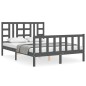 vidaXL Massivholzbett mit Kopfteil Grau 140x200 cm vidaXL Massivholzbett mit Kopfteil Grau 140x200 cm