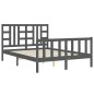 vidaXL Massivholzbett mit Kopfteil Grau 140x200 cm vidaXL Massivholzbett mit Kopfteil Grau 140x200 cm