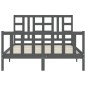 vidaXL Massivholzbett mit Kopfteil Grau 140x200 cm vidaXL Massivholzbett mit Kopfteil Grau 140x200 cm