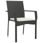 vidaXL 3-tlg. Garten-Essgruppe mit Kissen Schwarz Poly Rattan vidaXL 3-tlg. Garten-Essgruppe mit Kissen Schwarz Poly Rattan