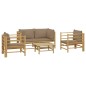 vidaXL 5-tlg. Garten-Lounge-Set mit Kissen Taupe Bambus vidaXL 5-tlg. Garten-Lounge-Set mit Kissen Taupe Bambus
