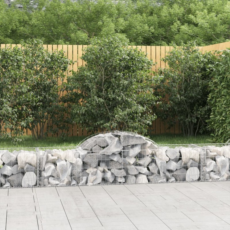 vidaXL Gabionen mit Hochbogen 7 Stk. 200x50x40/60 cm Verzinktes Eisen vidaXL Gabionen mit Hochbogen 7 Stk. 200x50x40/60 cm Verzinktes Eisen