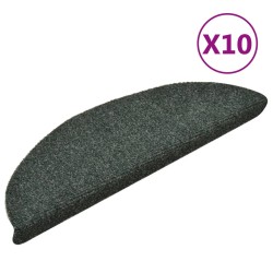 vidaXL Selbstklebende Treppenmatten 10 Stk. Grün 56x17x3 cm Nadelvlies