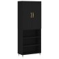 Highboard Schwarz 69,5x34x180 cm Holzwerkstoff Highboard Schwarz 69,5x34x180 cm Holzwerkstoff