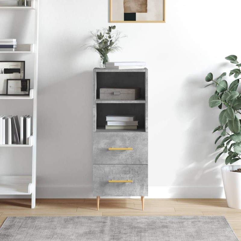 vidaXL Sideboard Betongrau 34,5x34x90 cm Holzwerkstoff vidaXL Sideboard Betongrau 34,5x34x90 cm Holzwerkstoff