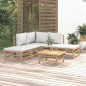 vidaXL 6-tlg. Garten-Lounge-Set mit Hellgrauen Kissen Bambus vidaXL 6-tlg. Garten-Lounge-Set mit Hellgrauen Kissen Bambus