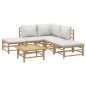 vidaXL 6-tlg. Garten-Lounge-Set mit Hellgrauen Kissen Bambus vidaXL 6-tlg. Garten-Lounge-Set mit Hellgrauen Kissen Bambus