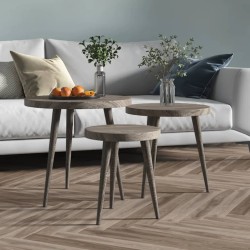 vidaXL 3-tlg. Beistelltisch-Set Grau MDF und Eisen
