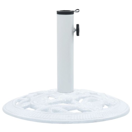 vidaXL Sonnenschirmständer Weiß 9 kg 40 cm Gusseisen
