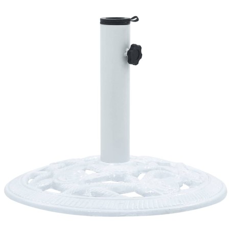 vidaXL Sonnenschirmständer Weiß 9 kg 40 cm Gusseisen
