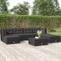 vidaXL 7-tlg. Garten-Lounge-Set mit Kissen Schwarz Poly Rattan vidaXL 7-tlg. Garten-Lounge-Set mit Kissen Schwarz Poly Rattan
