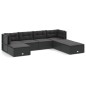 vidaXL 7-tlg. Garten-Lounge-Set mit Kissen Schwarz Poly Rattan vidaXL 7-tlg. Garten-Lounge-Set mit Kissen Schwarz Poly Rattan