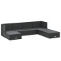 vidaXL 7-tlg. Garten-Lounge-Set mit Kissen Schwarz Poly Rattan vidaXL 7-tlg. Garten-Lounge-Set mit Kissen Schwarz Poly Rattan