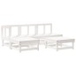 vidaXL 5-tlg. Garten-Lounge-Set mit Kissen Weiß Massivholz vidaXL 5-tlg. Garten-Lounge-Set mit Kissen Weiß Massivholz
