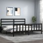 vidaXL Bettgestell mit Kopfteil Schwarz 180x200 cm Massivholz vidaXL Bettgestell mit Kopfteil Schwarz 180x200 cm Massivholz