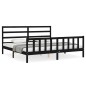 vidaXL Bettgestell mit Kopfteil Schwarz 180x200 cm Massivholz vidaXL Bettgestell mit Kopfteil Schwarz 180x200 cm Massivholz