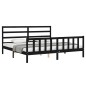 vidaXL Bettgestell mit Kopfteil Schwarz 180x200 cm Massivholz vidaXL Bettgestell mit Kopfteil Schwarz 180x200 cm Massivholz