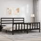 vidaXL Bettgestell mit Kopfteil Schwarz 180x200 cm Massivholz vidaXL Bettgestell mit Kopfteil Schwarz 180x200 cm Massivholz
