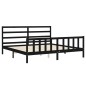 vidaXL Bettgestell mit Kopfteil Schwarz 180x200 cm Massivholz vidaXL Bettgestell mit Kopfteil Schwarz 180x200 cm Massivholz