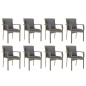 vidaXL 9-tlg. Garten-Essgruppe mit Kissen Grau Poly Rattan vidaXL 9-tlg. Garten-Essgruppe mit Kissen Grau Poly Rattan