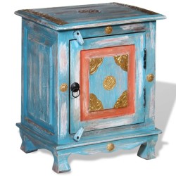 vidaXL Nachttisch Massiv Mangoholz Blau
