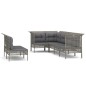 vidaXL 7-tlg. Garten-Lounge-Set mit Kissen Grau Poly Rattan vidaXL 7-tlg. Garten-Lounge-Set mit Kissen Grau Poly Rattan