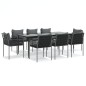 vidaXL 9-tlg. Garten-Essgruppe mit Kissen Poly Rattan und Stahl vidaXL 9-tlg. Garten-Essgruppe mit Kissen Poly Rattan und Stahl