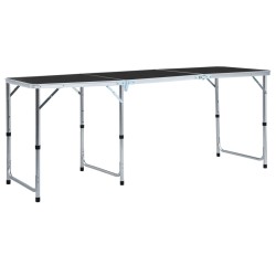 vidaXL Klappbarer Campingtisch Grau Aluminium 180 x 60 cm