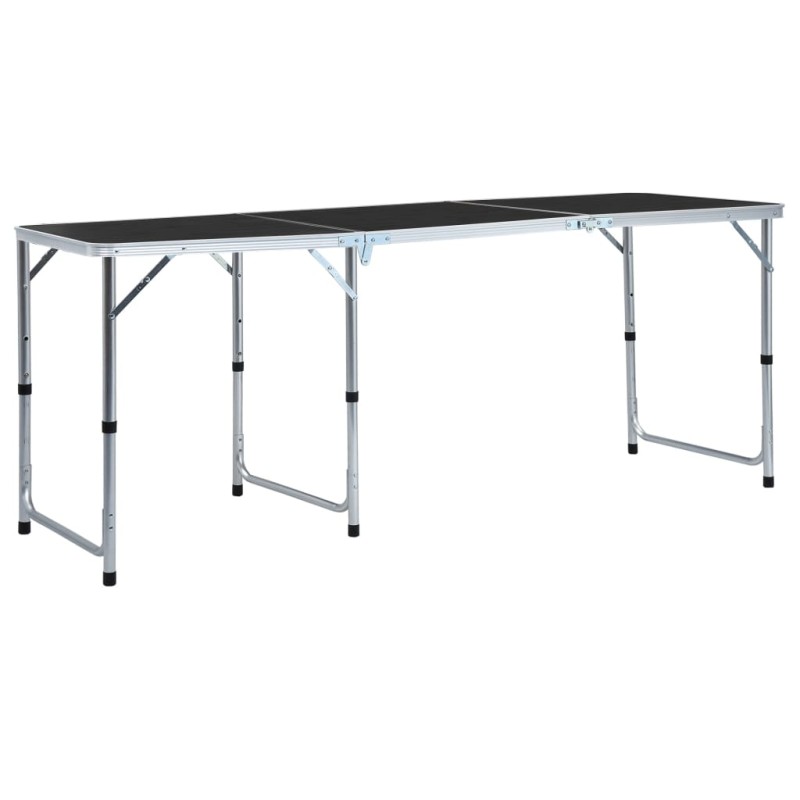 vidaXL Klappbarer Campingtisch Grau Aluminium 180 x 60 cm vidaXL Klappbarer Campingtisch Grau Aluminium 180 x 60 cm