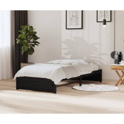 vidaXL Massivholzbett Schwarz 90x200 cm