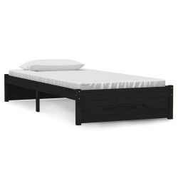 vidaXL Massivholzbett Schwarz 90x200 cm