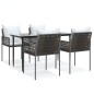 vidaXL 5-tlg. Garten-Essgruppe mit Kissen Poly Rattan und Stahl vidaXL 5-tlg. Garten-Essgruppe mit Kissen Poly Rattan und Stahl