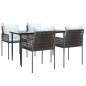 vidaXL 5-tlg. Garten-Essgruppe mit Kissen Poly Rattan und Stahl vidaXL 5-tlg. Garten-Essgruppe mit Kissen Poly Rattan und Stahl