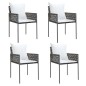 vidaXL 5-tlg. Garten-Essgruppe mit Kissen Poly Rattan und Stahl vidaXL 5-tlg. Garten-Essgruppe mit Kissen Poly Rattan und Stahl