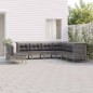 vidaXL 9-tlg. Garten-Lounge-Set mit Kissen Grau Poly Rattan vidaXL 9-tlg. Garten-Lounge-Set mit Kissen Grau Poly Rattan