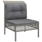 vidaXL 9-tlg. Garten-Lounge-Set mit Kissen Grau Poly Rattan vidaXL 9-tlg. Garten-Lounge-Set mit Kissen Grau Poly Rattan