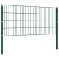 Zaunfeld mit Pfosten Eisen 17 x 0,8 m Grün Zaunfeld mit Pfosten Eisen 17 x 0,8 m Grün