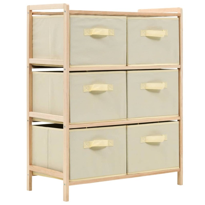 vidaXL Korb-Kommode mit 6 Stoffkörben Zedernholz Beige vidaXL Korb-Kommode mit 6 Stoffkörben Zedernholz Beige