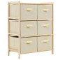vidaXL Korb-Kommode mit 6 Stoffkörben Zedernholz Beige vidaXL Korb-Kommode mit 6 Stoffkörben Zedernholz Beige
