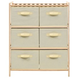 vidaXL Korb-Kommode mit 6 Stoffkörben Zedernholz Beige